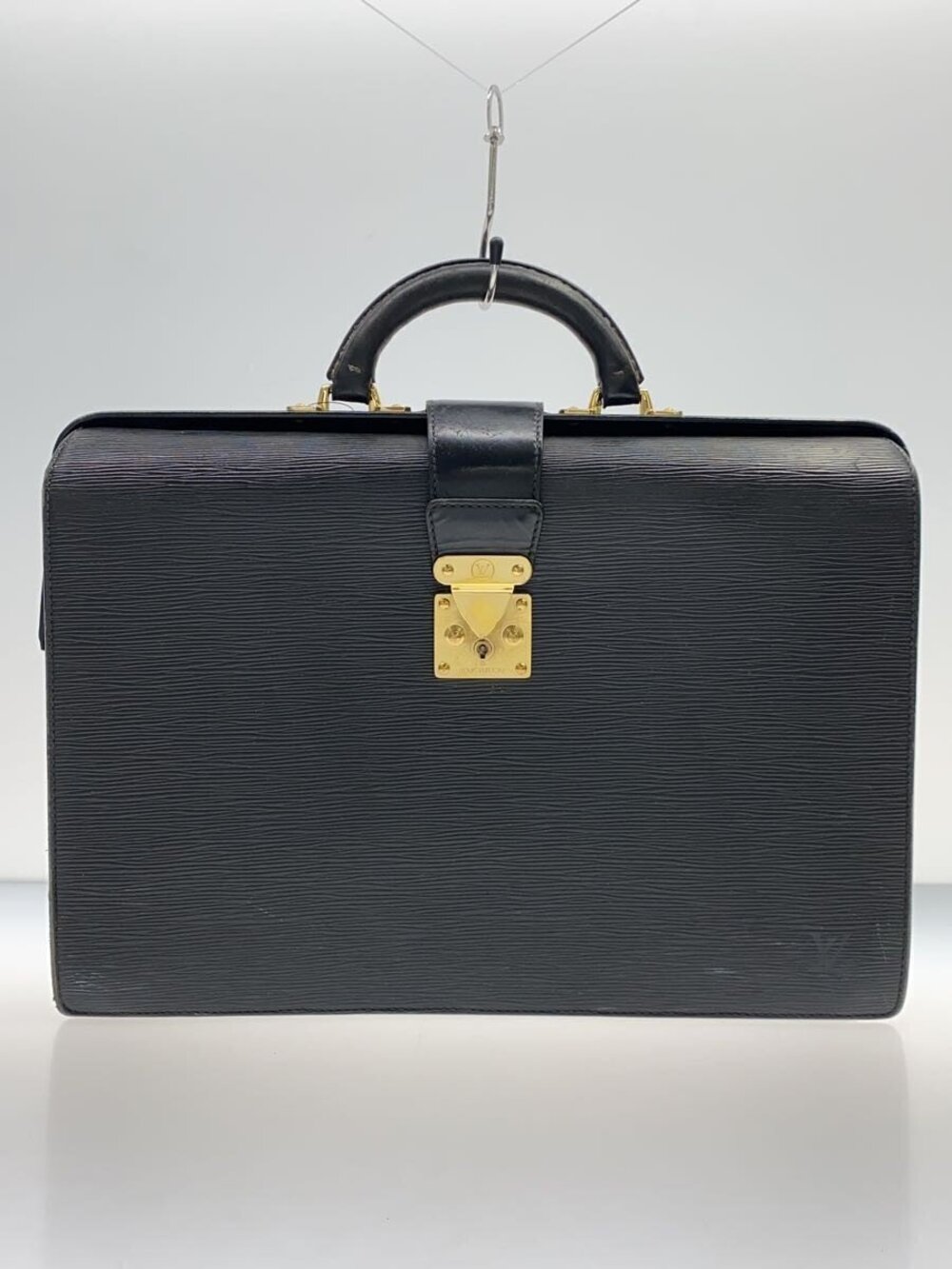 LOUIS VUITTON Serviette Fermoire Epi Leather Black